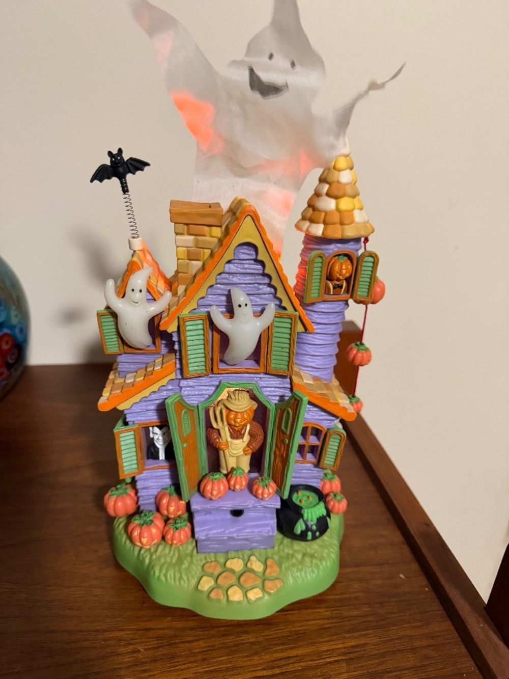 Vintage Avon Haunted House Halloween Light Up Sound Animated Air Blowing Ghost